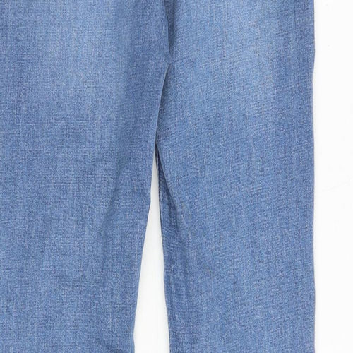 Topshop Womens Blue Cotton Flared Jeans Size 28 in Regular Zip