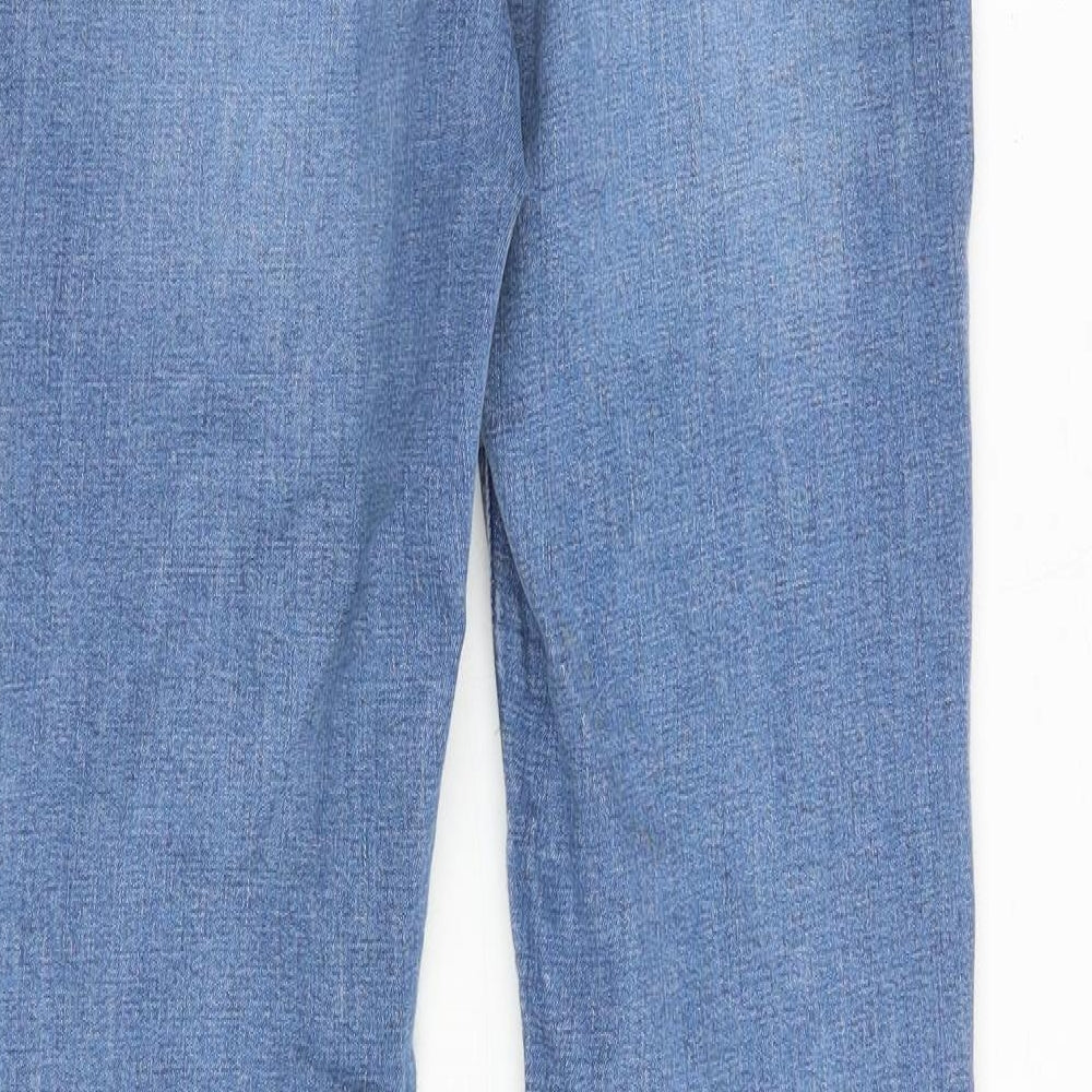 Topshop Womens Blue Cotton Flared Jeans Size 28 in Regular Zip
