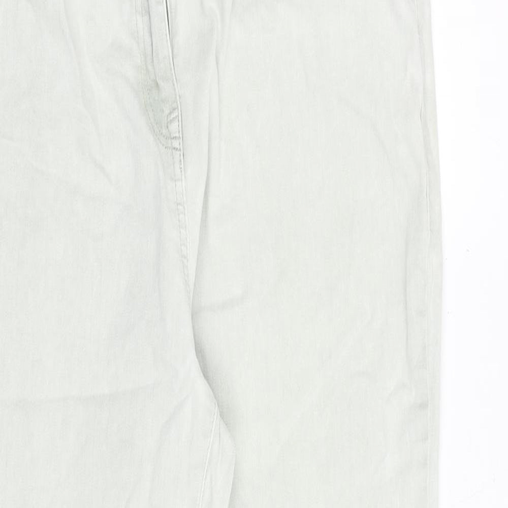 NEXT Womens Green Cotton Straight Jeans Size 16 Regular Zip