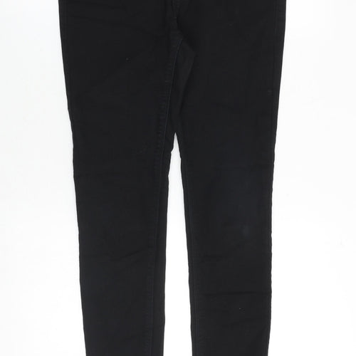 Country Road Womens Black Cotton Skinny Jeans Size 6 Slim Zip