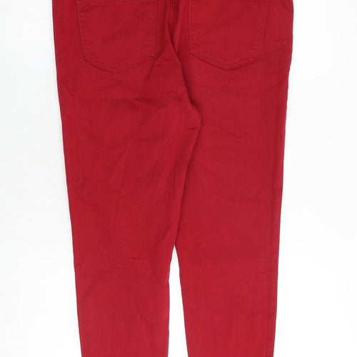 Marks and Spencer Womens Red Cotton Jegging Jeans Size 14 Regular