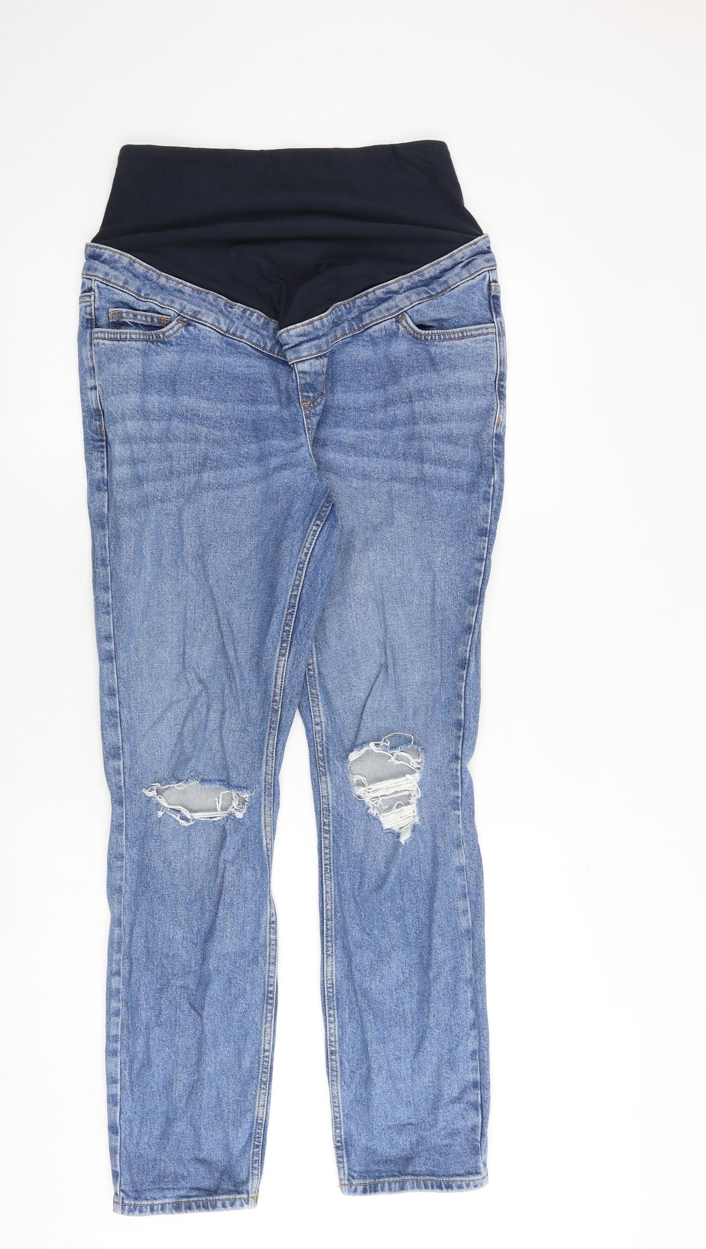 New Look Womens Blue Cotton Straight Jeans Size 12 Regular