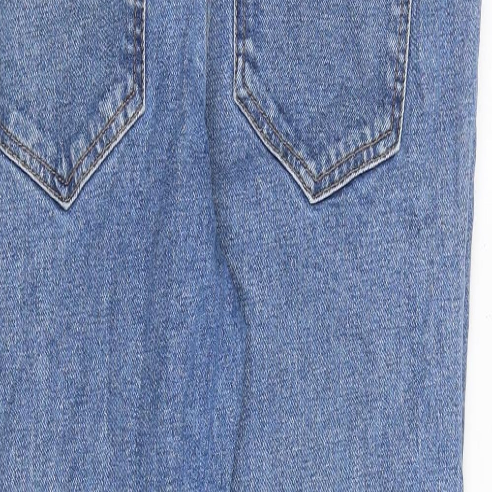 New Look Womens Blue Cotton Straight Jeans Size 12 Regular