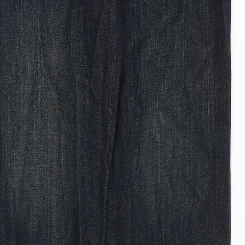 Blue Zoo Boys Blue 100% Cotton Straight Jeans Size 14 Years Slim Zip