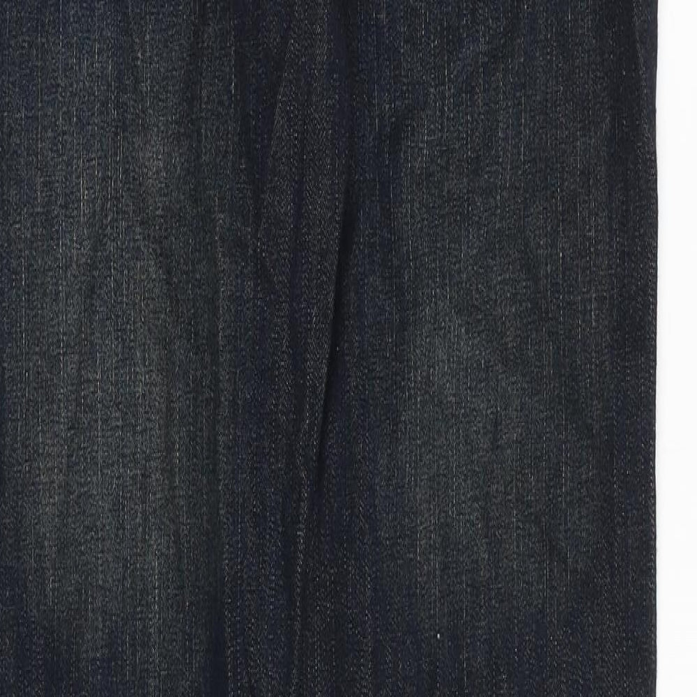 Blue Zoo Boys Blue 100% Cotton Straight Jeans Size 14 Years Slim Zip