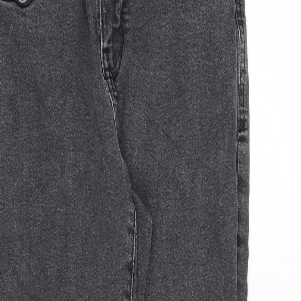 Zara Boys Grey Cotton Straight Jeans Size 11-12 Years Regular Zip