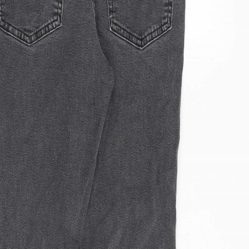 Zara Boys Grey Cotton Straight Jeans Size 11-12 Years Regular Zip