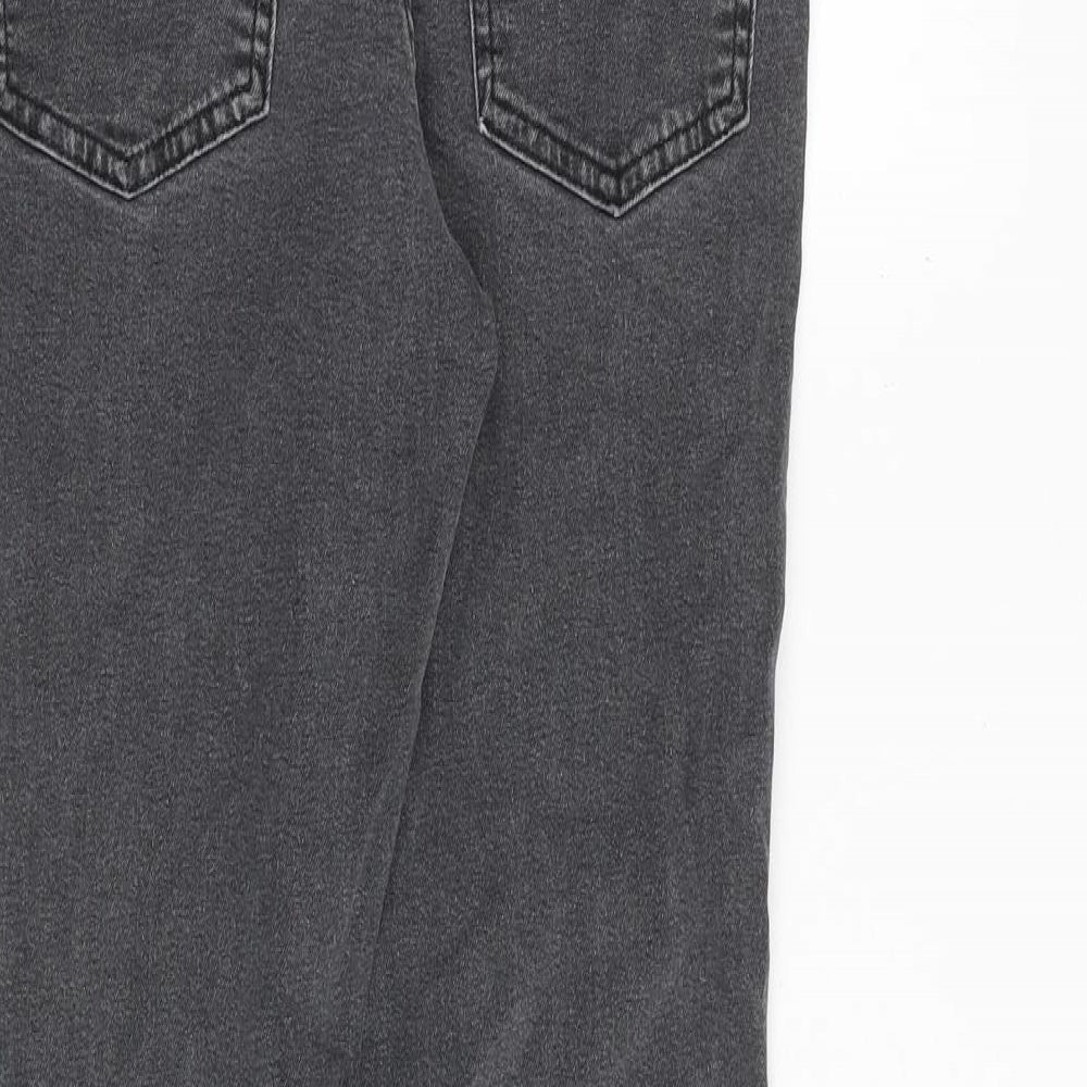 Zara Boys Grey Cotton Straight Jeans Size 11-12 Years Regular Zip
