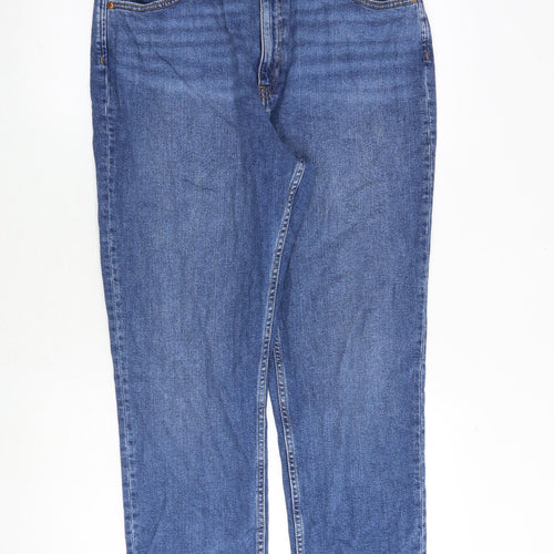 ASOS Womens Blue Cotton Tapered Jeans Size 32 in L32 in Regular Zip