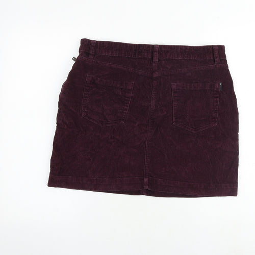 NEXT Womens Purple Cotton A-Line Skirt Size 14 Zip