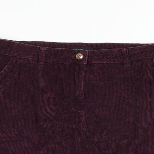 NEXT Womens Purple Cotton A-Line Skirt Size 14 Zip