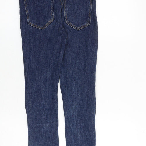Zara Womens Blue Cotton Skinny Jeans Size 6 Slim Zip