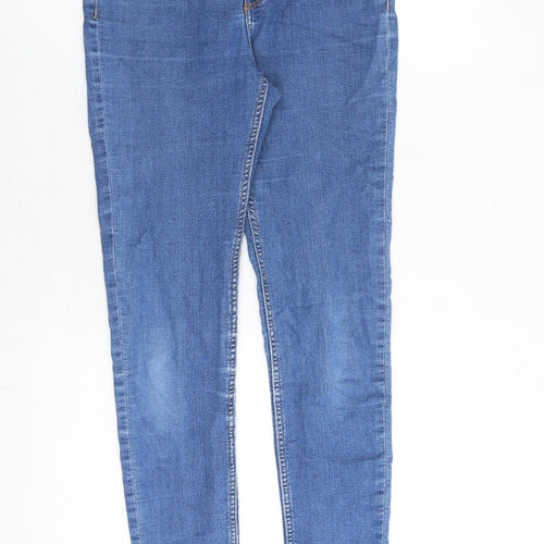 H&M Womens Blue Cotton Skinny Jeans Size 10 Slim Zip