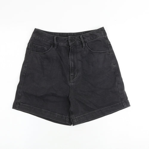 Able Jeans Womens Black Cotton Mom Shorts Size 26 in Regular Zip