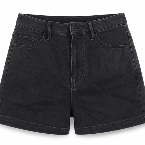 Able Jeans Womens Black Cotton Mom Shorts Size 26 in Regular Zip