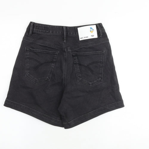 Able Jeans Womens Black Cotton Mom Shorts Size 26 in Regular Zip