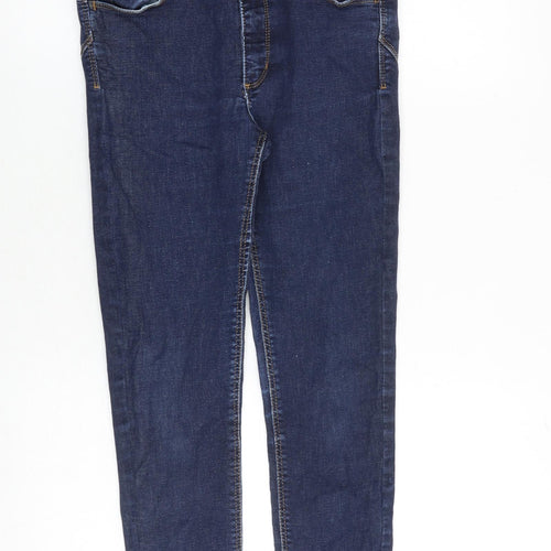 Marks and Spencer Womens Blue Cotton Skinny Jeans Size 8 Slim Zip