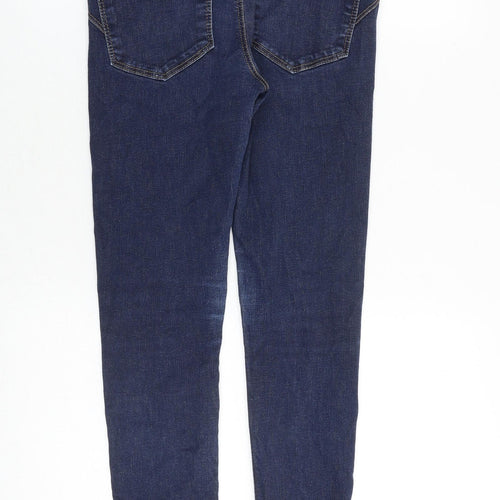 Marks and Spencer Womens Blue Cotton Skinny Jeans Size 8 Slim Zip