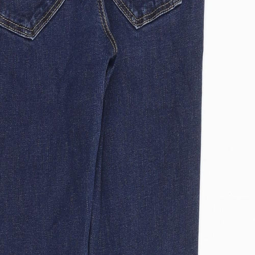 Marks and Spencer Womens Blue Cotton Skinny Jeans Size 8 Slim Zip