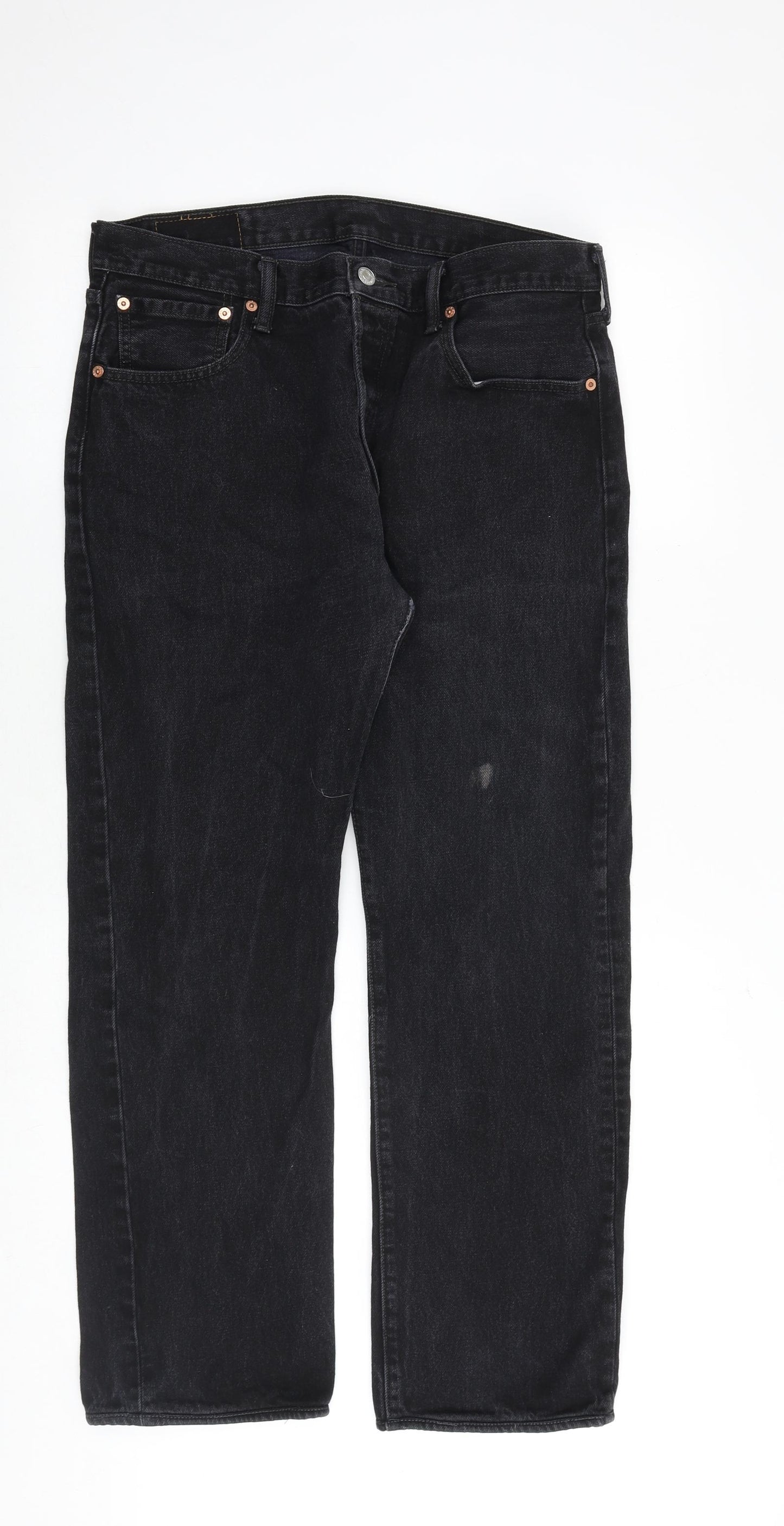 Levi's Mens Black Cotton Straight Jeans Size 34 in Regular Zip
