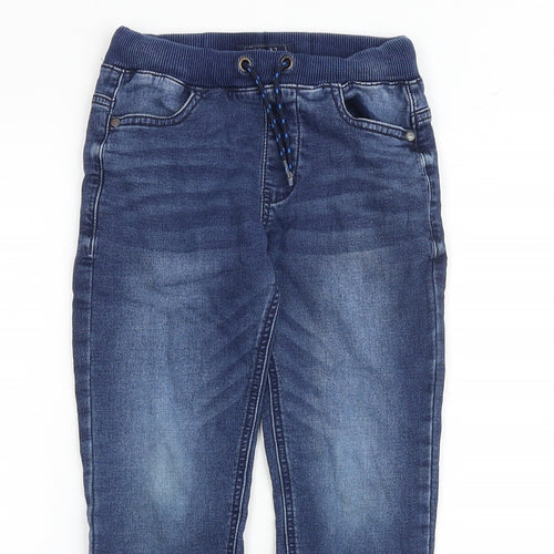 NEXT Boys Blue Cotton Tapered Jeans Size 6 Years Regular Drawstring