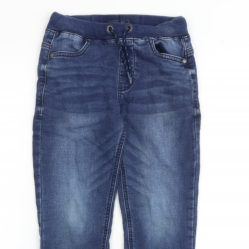 NEXT Boys Blue Cotton Tapered Jeans Size 6 Years Regular Drawstring