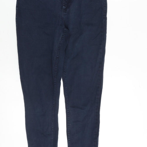 Marks and Spencer Womens Blue Cotton Skinny Jeans Size 10 Slim Zip
