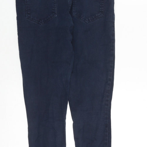 Marks and Spencer Womens Blue Cotton Skinny Jeans Size 10 Slim Zip