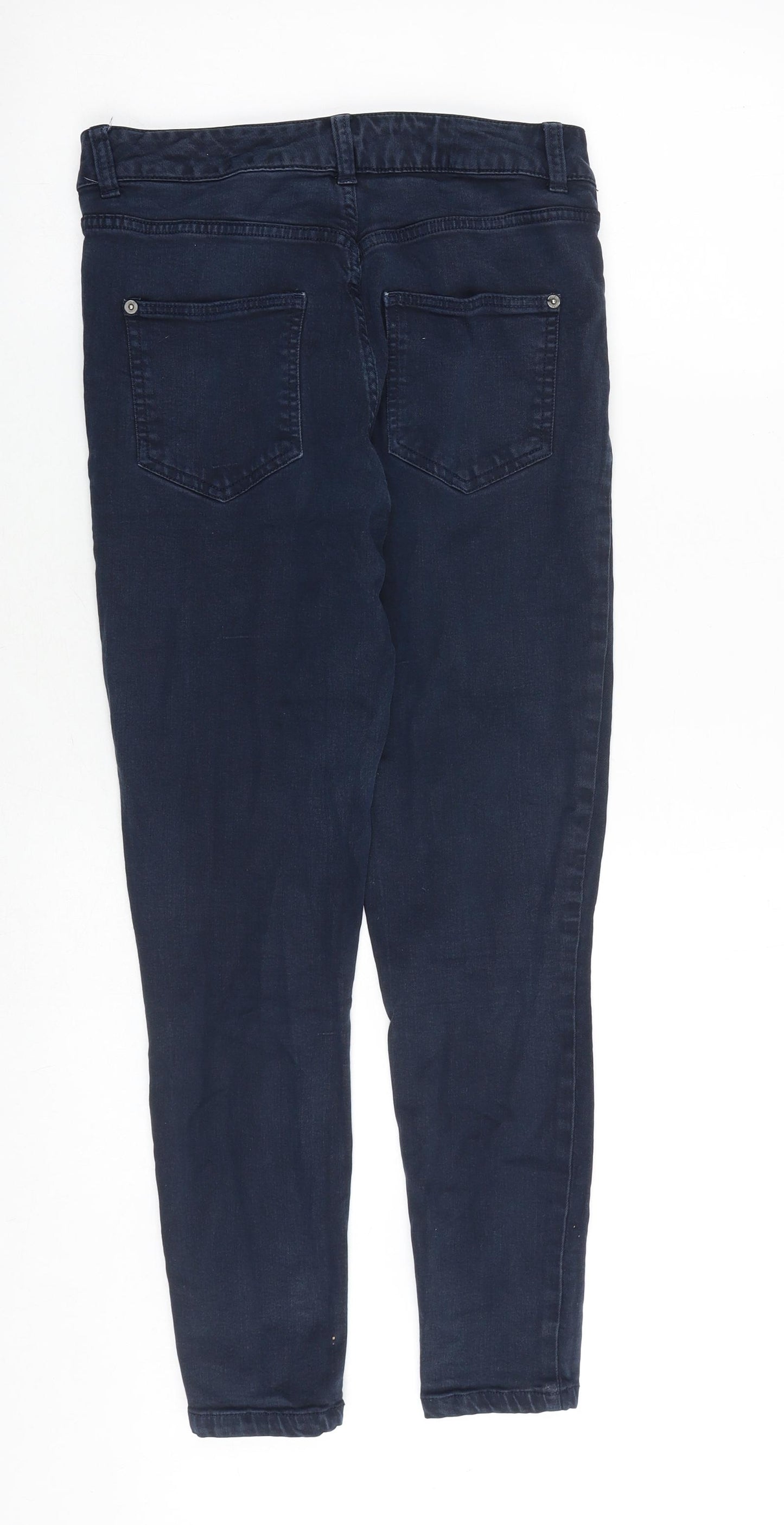 Marks and Spencer Womens Blue Cotton Skinny Jeans Size 10 Slim Zip
