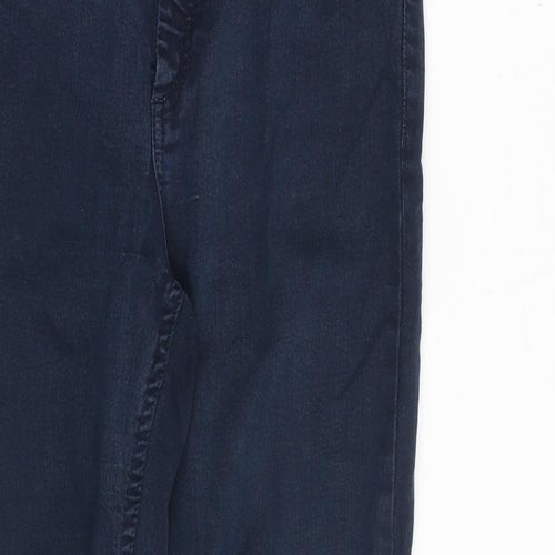 Marks and Spencer Womens Blue Cotton Skinny Jeans Size 10 Slim Zip