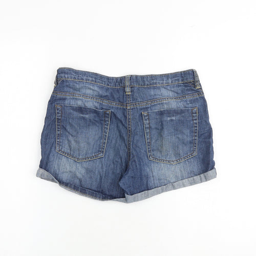 NEXT Girls Blue 100% Cotton Hot Pants Shorts Size 12 Years Regular Zip