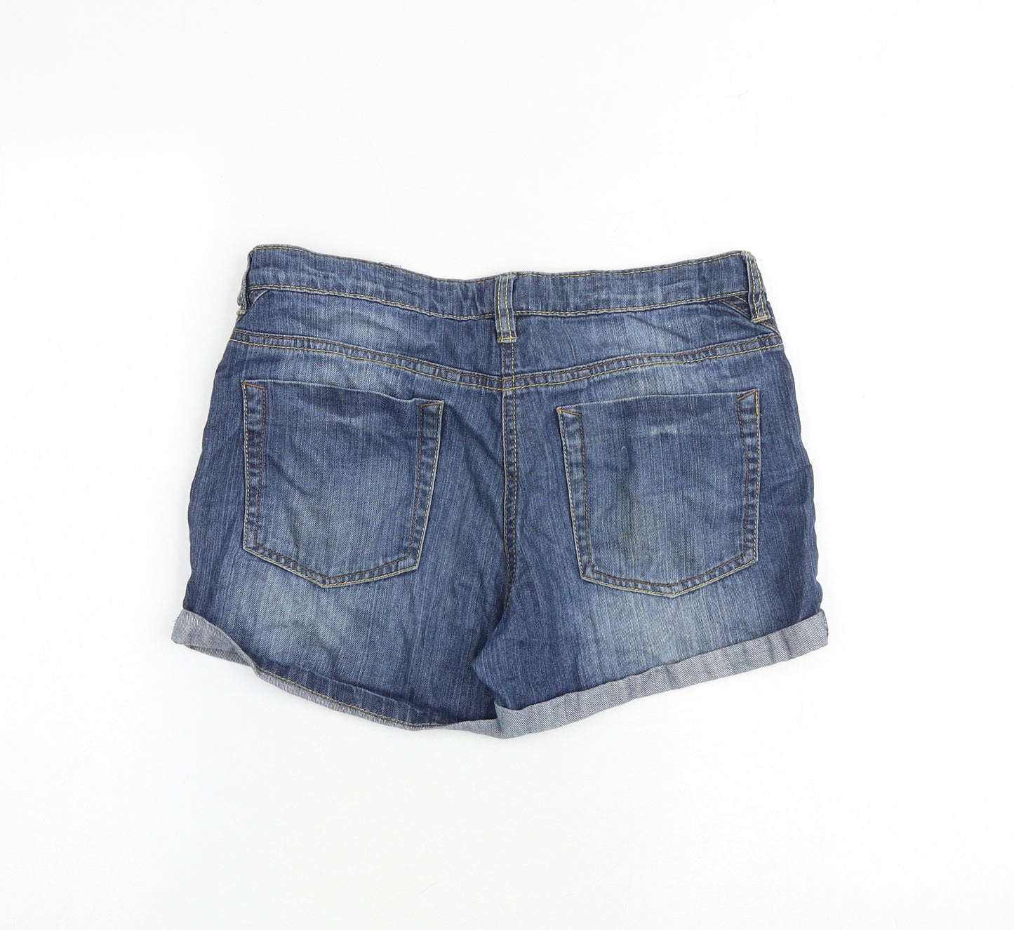 NEXT Girls Blue 100% Cotton Hot Pants Shorts Size 12 Years Regular Zip