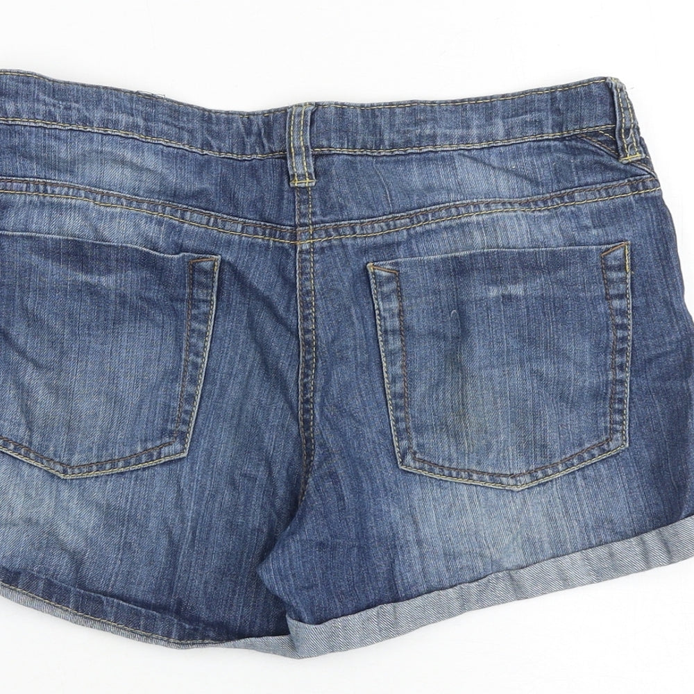 NEXT Girls Blue 100% Cotton Hot Pants Shorts Size 12 Years Regular Zip