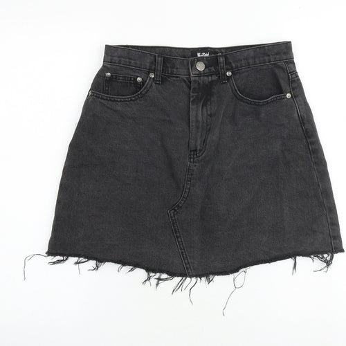 Sportsgirl Womens Grey Cotton A-Line Skirt Size 10 Zip