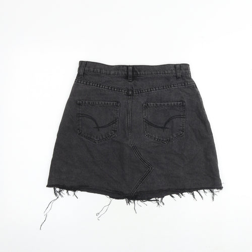 Sportsgirl Womens Grey Cotton A-Line Skirt Size 10 Zip