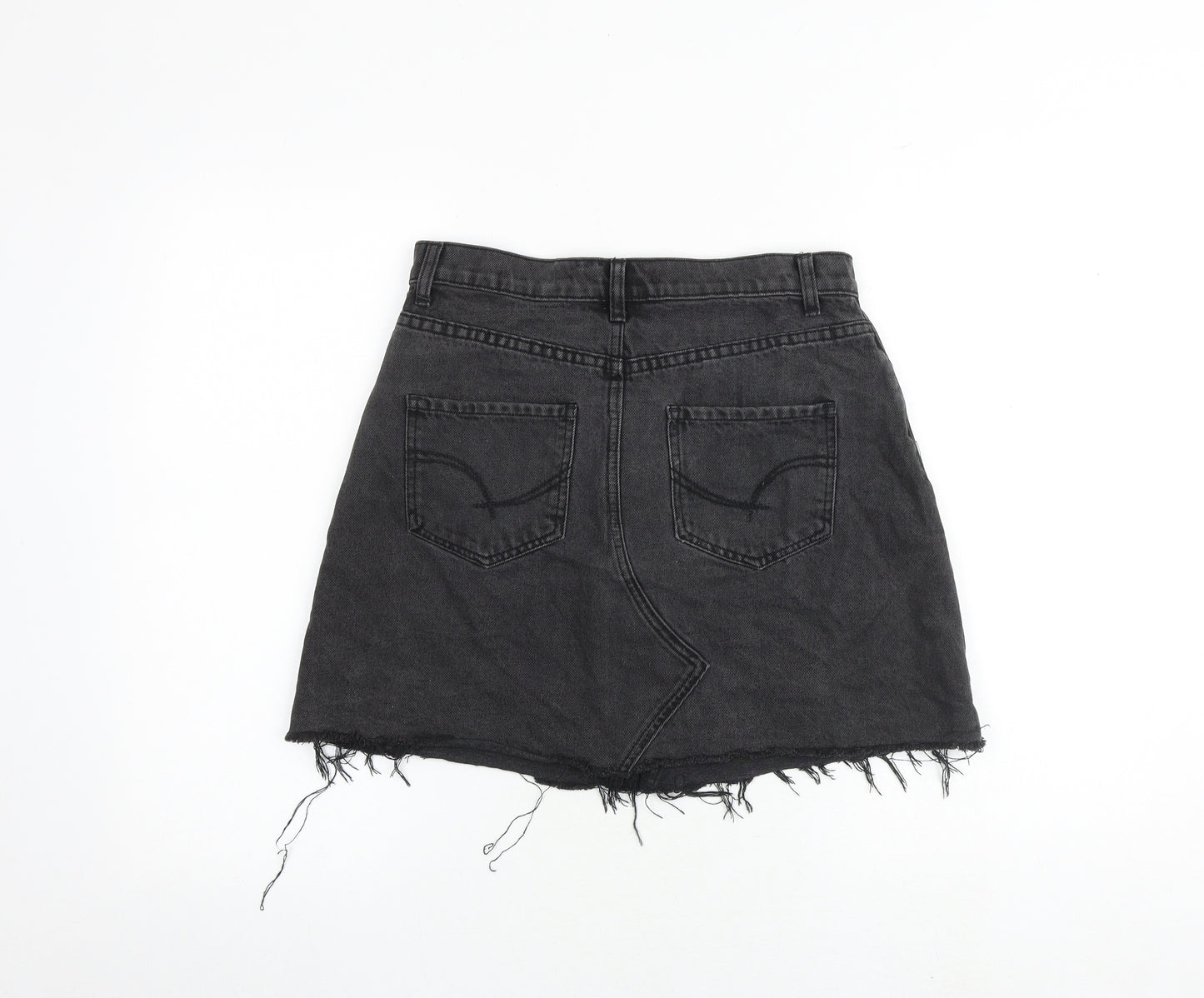 Sportsgirl Womens Grey Cotton A-Line Skirt Size 10 Zip