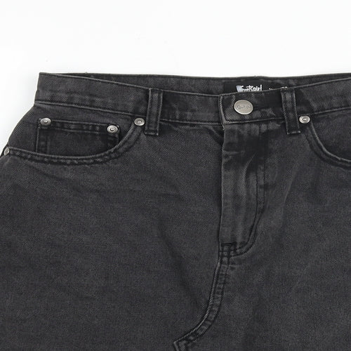 Sportsgirl Womens Grey Cotton A-Line Skirt Size 10 Zip