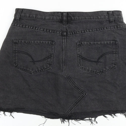 Sportsgirl Womens Grey Cotton A-Line Skirt Size 10 Zip