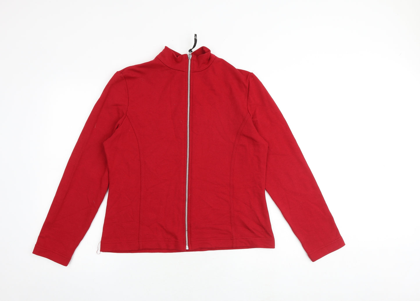 WEEKENDERS Womens Red Cotton Full Zip Sweatshirt Size M Zip