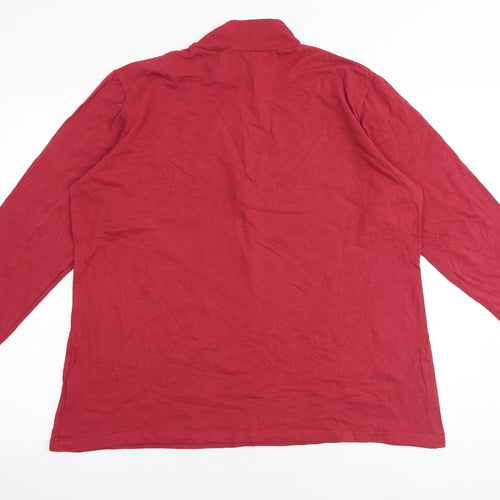 Atlas For Women Womens Red Cotton Basic Blouse Size 20 High Neck - Size 20-22