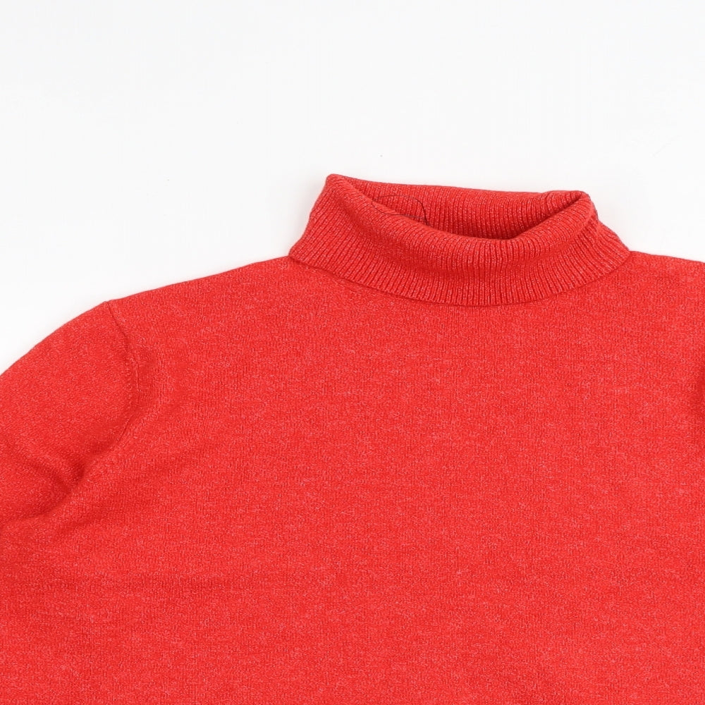 Marks and Spencer Womens Red Roll Neck Polyester Pullover Jumper Size M