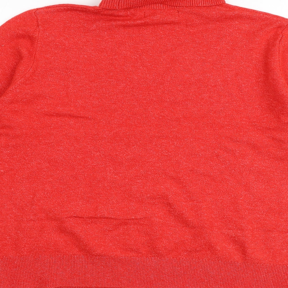 Marks and Spencer Womens Red Roll Neck Polyester Pullover Jumper Size M