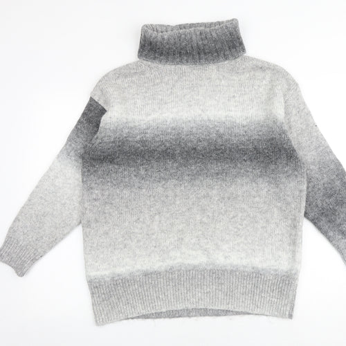 Marks and Spencer Womens Grey Roll Neck Acrylic Pullover Jumper Size L
