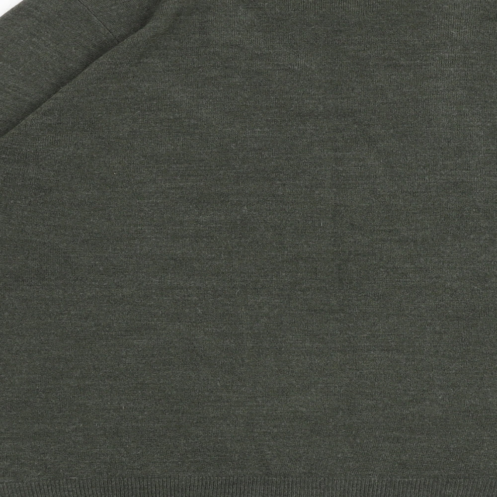 Marks and Spencer Mens Green Crew Neck Acrylic Pullover Jumper Size M Long Sleeve