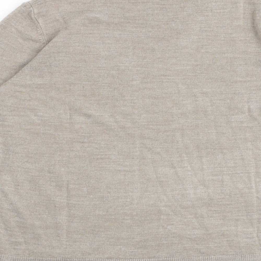 Marks and Spencer Womens Brown Round Neck Acrylic Pullover Jumper Size 14