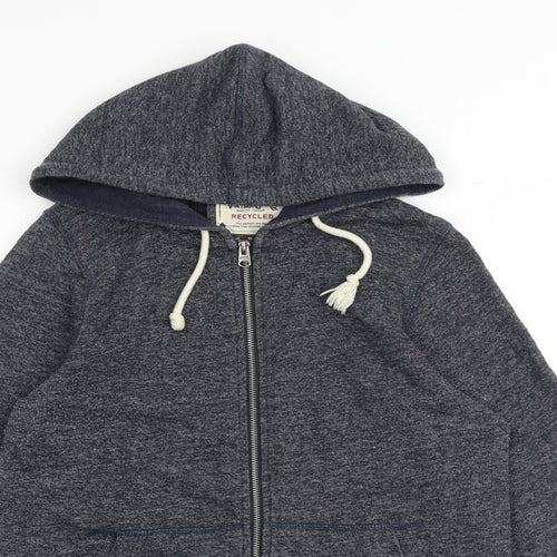 JACK & JONES Mens Blue Cotton Full Zip Hoodie Size S