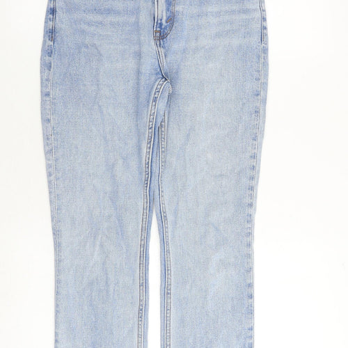 Abercrombie & Fitch Womens Blue Cotton Straight Jeans Size 26 in Regular Zip