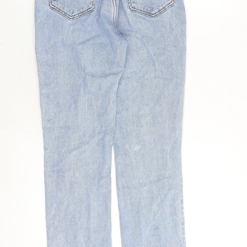 Abercrombie & Fitch Womens Blue Cotton Straight Jeans Size 26 in Regular Zip