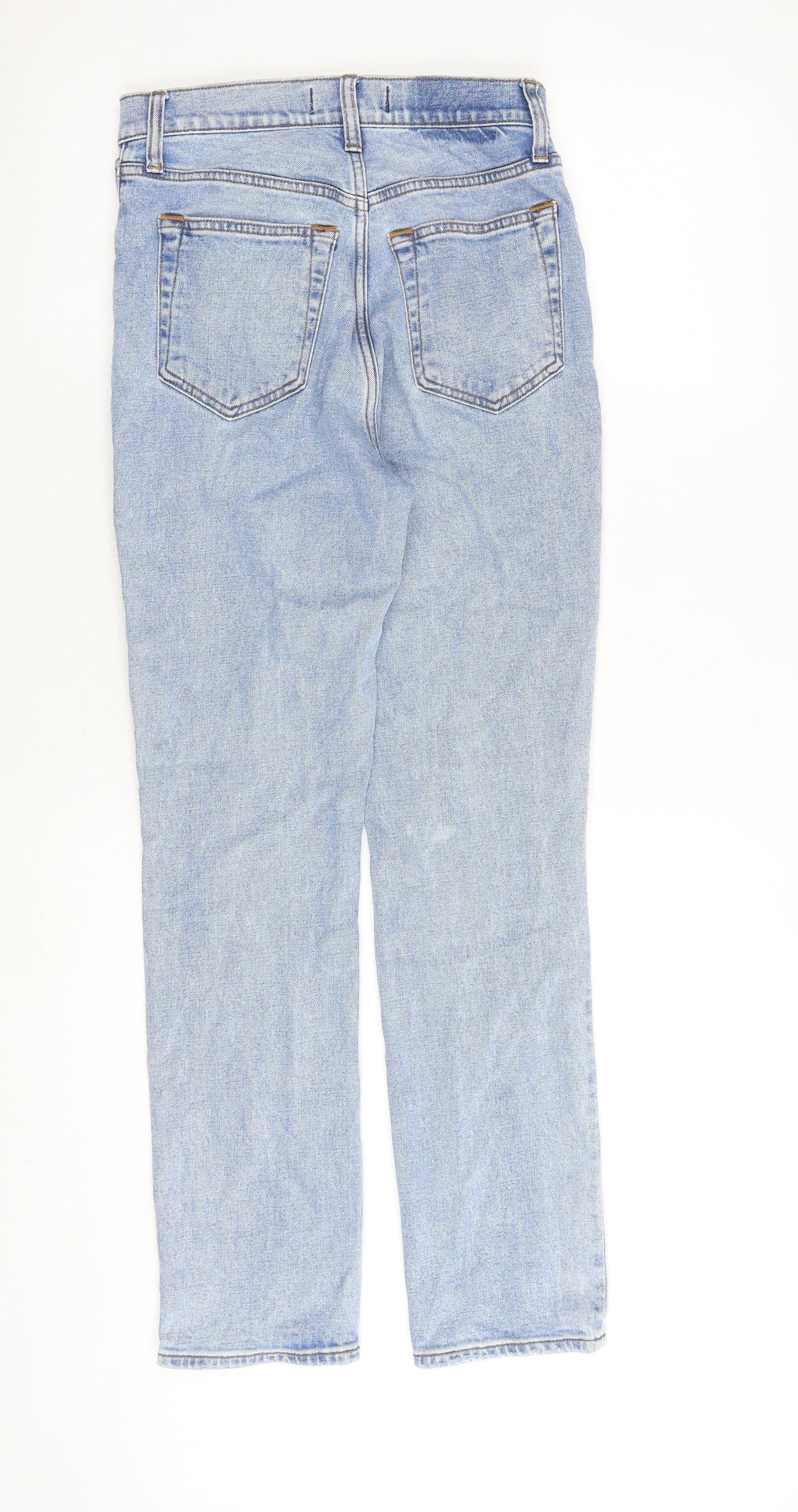 Abercrombie & Fitch Womens Blue Cotton Straight Jeans Size 26 in Regular Zip