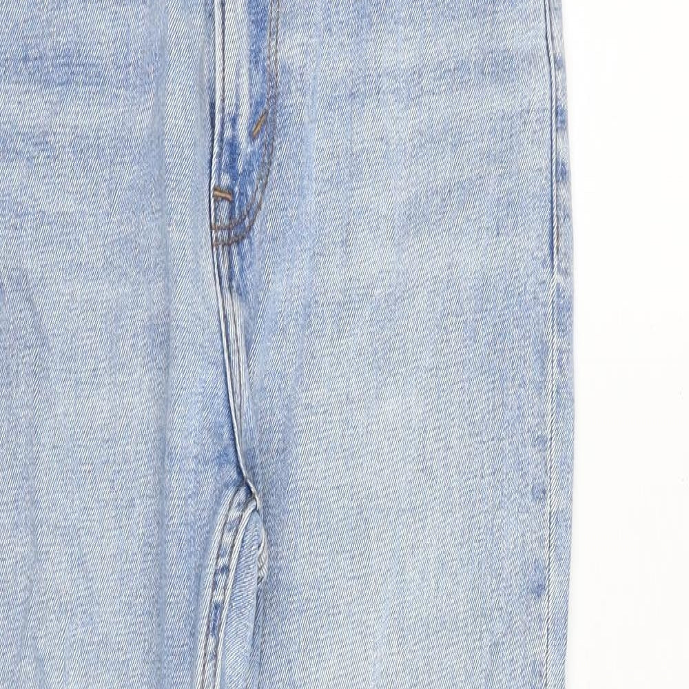 Abercrombie & Fitch Womens Blue Cotton Straight Jeans Size 26 in Regular Zip
